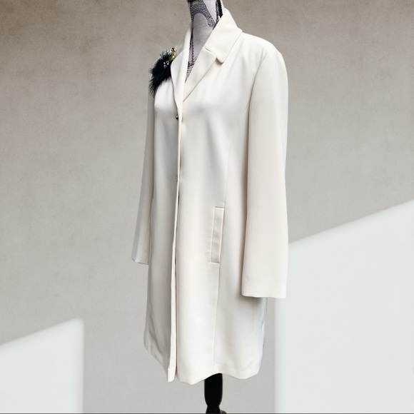 Melanie Lyne Jackie O Ivory coat LARGE - Picture 5 of 13